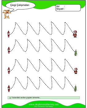 okul öncesi çizgi çalışma sayfaları